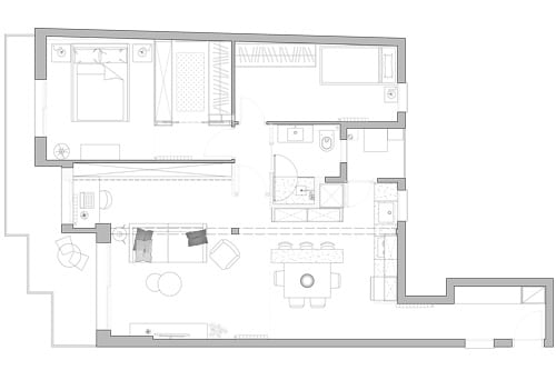 Distribución interior piso reformado ``Còrsega``