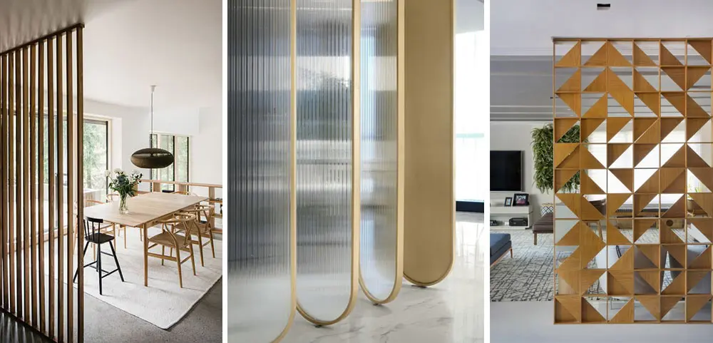 Panells decoratius per dividir espais interiors d'habitatges