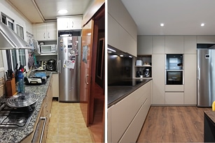 Antes y después proyecto de reforma "Bonestar" de Sincro