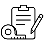 Icona primera visita immoble per a mesuraments en un projecte de reformes i interiorisme