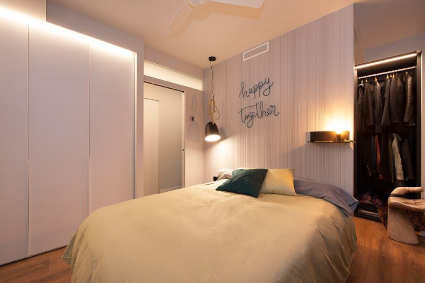 Mensaje happy together fabricado artesalamente en hierro para cabecero de cama