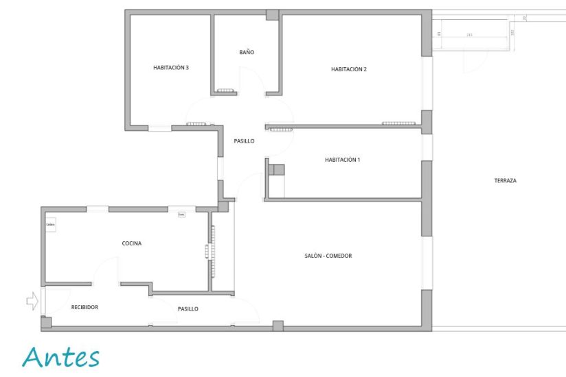 Plano de distribución antes de la reforma proyecto Paseo zona Franca
